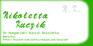 nikoletta kuczik business card
